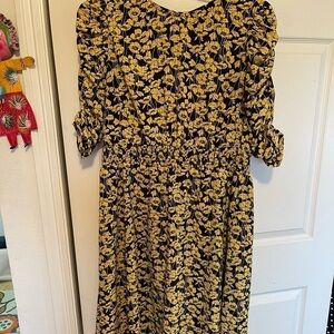 WHO WHAT WHERE YELLOW AND BLACK FLORAL DRESS​​